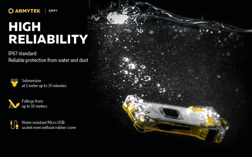 Ліхтар Armytek Zippy (F06001Y) жовтий F06001Y фото