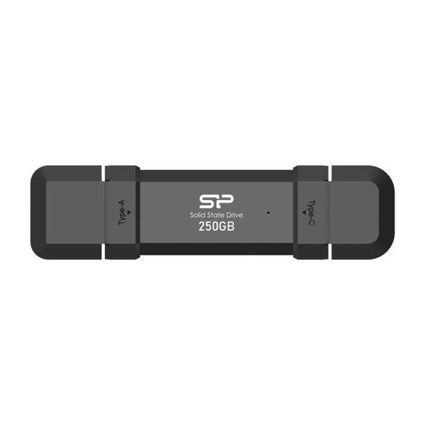 Зовнішній SSD Silicon Power DS72 250GB USB 3.2 Gen 2 USB-A + USB-C (SP250GBUC3S72VPK) Чорний SP250GBUC3S72VPK фото