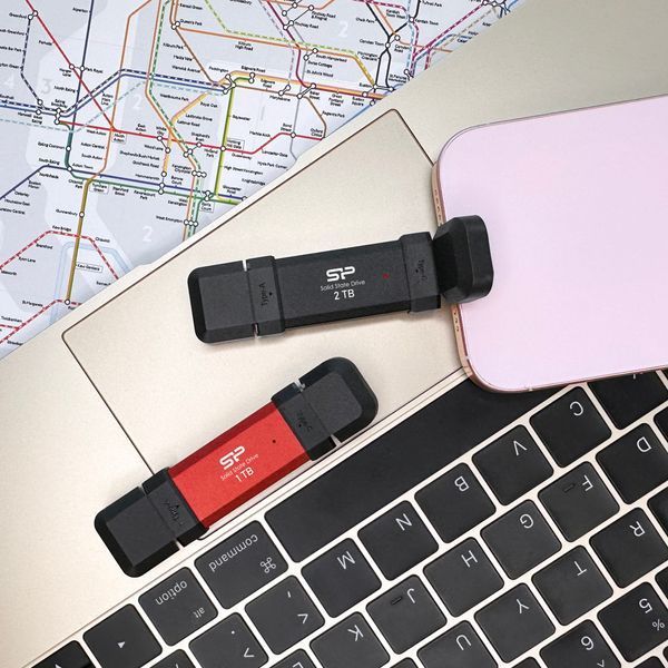 Зовнішній SSD Silicon Power DS72 250GB USB 3.2 Gen 2 USB-A + USB-C (SP250GBUC3S72VPK) Чорний SP250GBUC3S72VPK фото