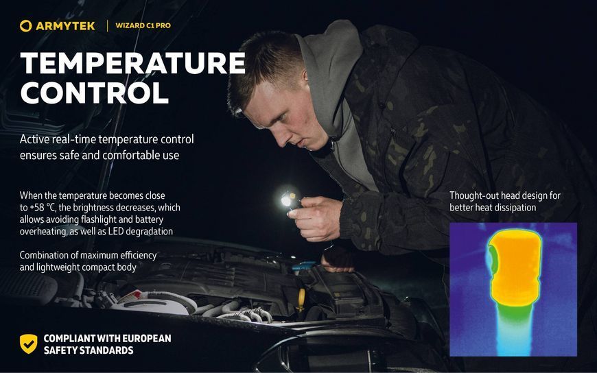 Ліхтар Armytek Wizard C1 Pro Magnet USB Warm (F09001W) F09001W фото