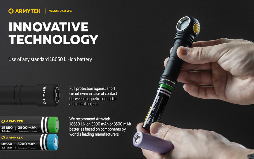 Ліхтар Armytek Wizard C2 Magnet USB Warm&Green (F09201W) F09201W фото