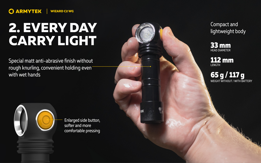 Ліхтар Armytek Wizard C2 Magnet USB Warm&Green (F09201W) F09201W фото