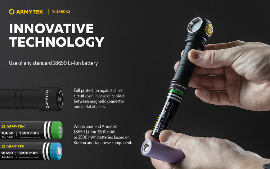 Ліхтар Armytek Wizard C2 Magnet USB White (F08901C) F08901C фото