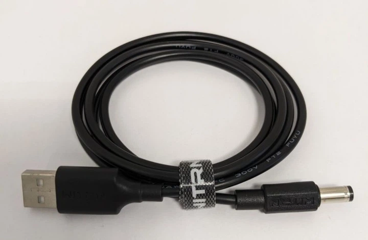 Кабель живлення для роутера WITRN UQC006 USB-A to DC 5.5x2.5мм 12V, QC 2.0/3.0, 1м Чорний UQC006 фото