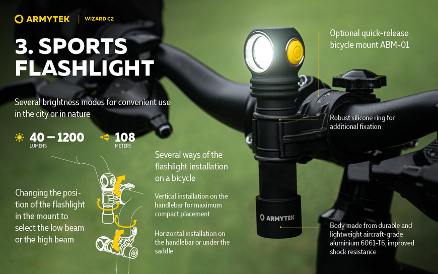 Ліхтар Armytek Wizard C2 Magnet USB Warm (F08901W) F08901W фото