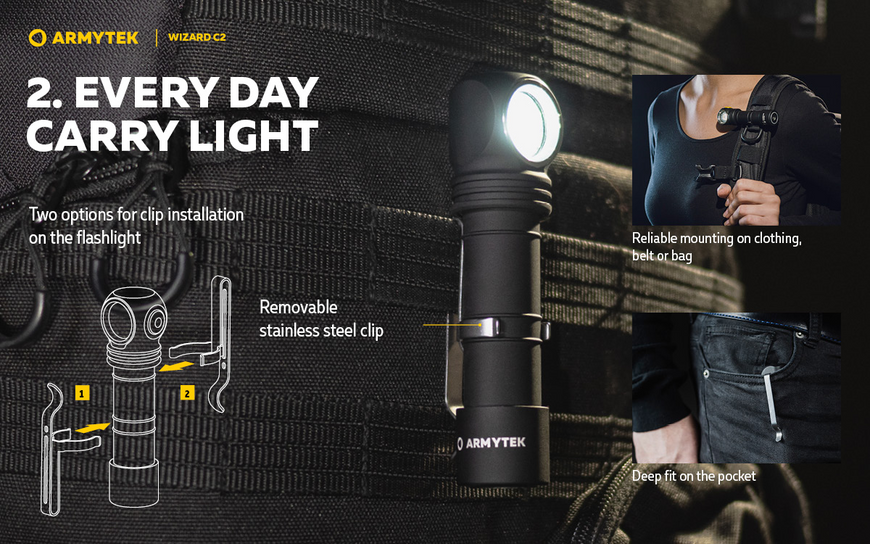 Ліхтар Armytek Wizard C2 Magnet USB Warm (F08901W) F08901W фото