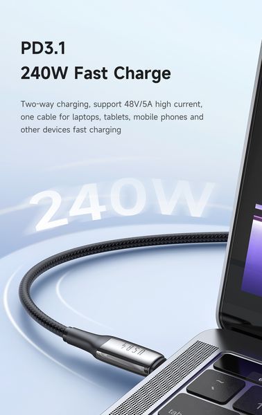 Кабель Mcdodo CA-2990 USB4.0 Type-C 240W 40Gbps 8K 1.2м Чорний CA-2990 фото