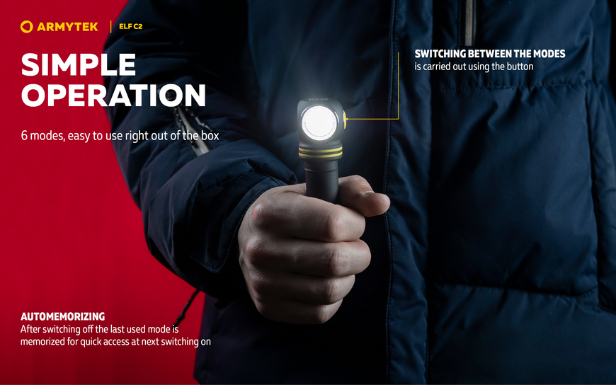 Ліхтар Armytek ELF C2 Type-C Warm (F05103W) F05103W фото