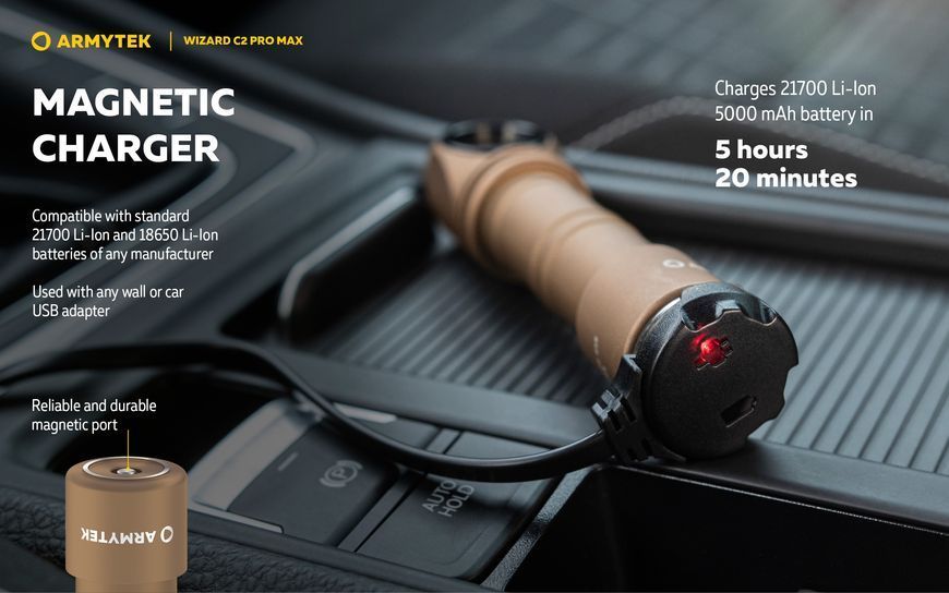 Ліхтар Armytek Wizard C2 Pro Max Magnet USB White (F06701C) F06701C фото