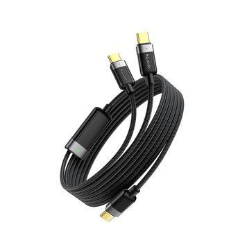 Кабель Mcdodo CA-7380 USB-C to 2xUSB-C Magnetic 100W 1.5м Чорний CA-7380 фото