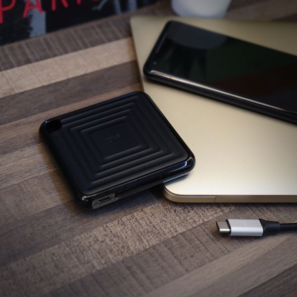 Зовнішній SSD Silicon Power PC60 256GB USB 3.2 Gen 2 Type-C (SP256GBPSDPC60CK) Чорний SP256GBPSDPC60CK фото