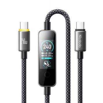 Кабель Mcdodo CA-8750 USB-C to USB-C TFT Screen Display 240W 1.2м Чорний CA-8750 фото