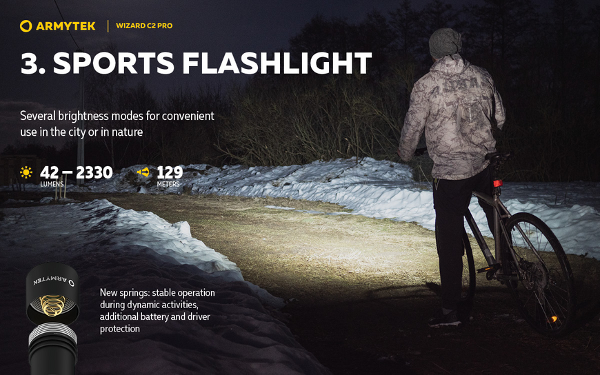 Ліхтар Armytek Wizard C2 Pro Magnet USB Warm (F08701W) F08701W фото