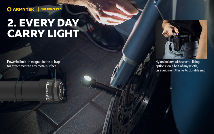 Ліхтар Armytek Wizard C2 Pro Magnet USB Warm (F08701W) F08701W фото